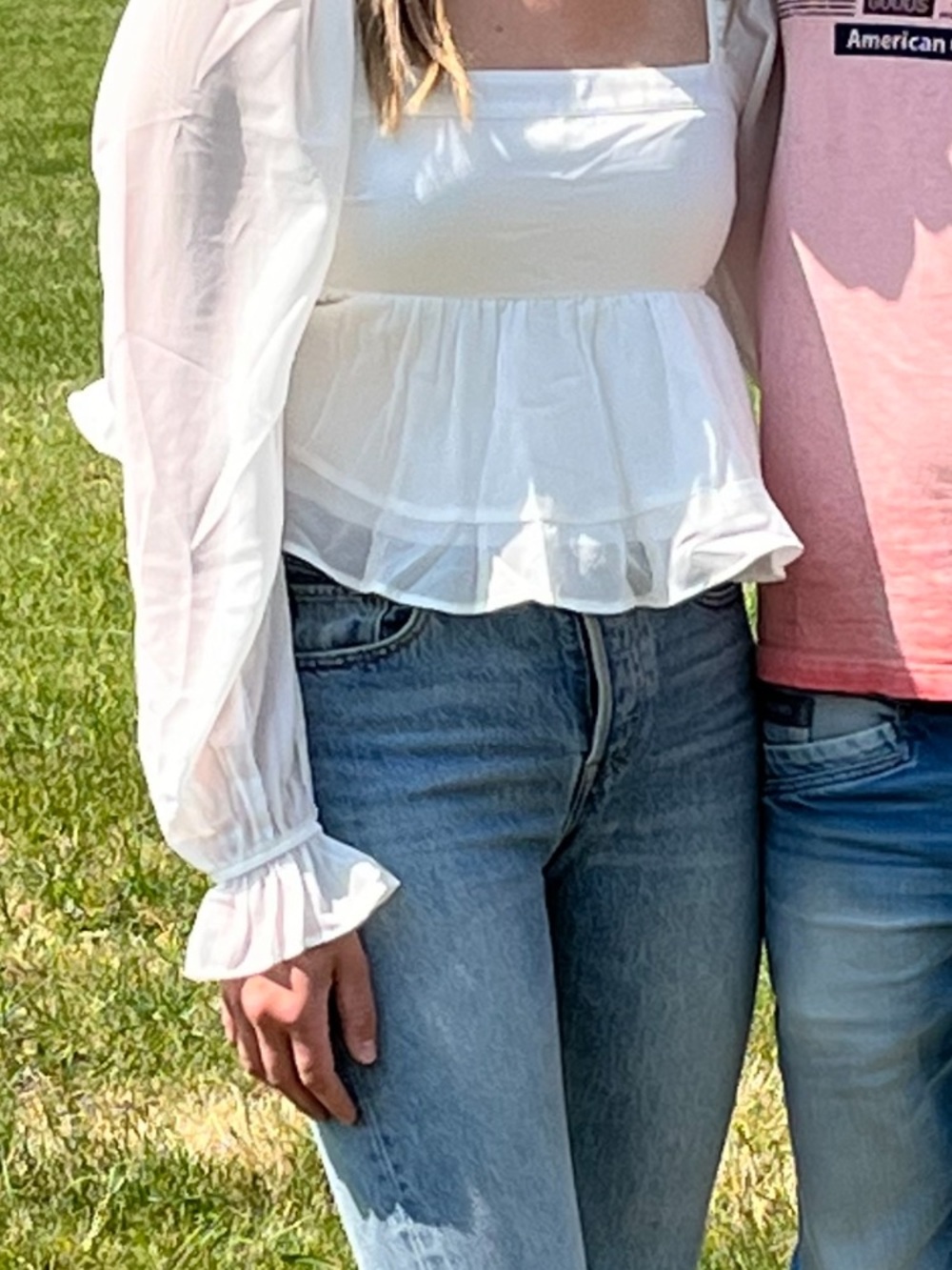 Abercrombie & Fitch White Peplum Blouse